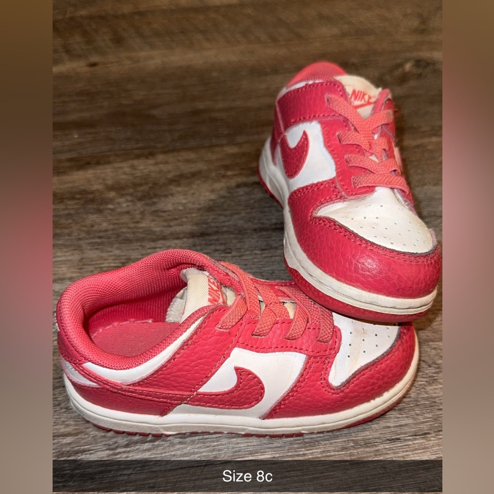 Nike Kids Pink and White Sneakers